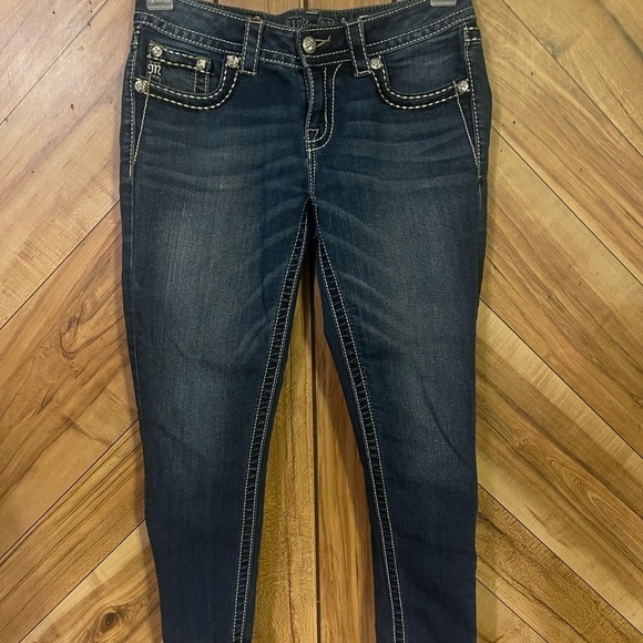 Miss Me Women’s 27 Signature Rise Skinny Bling Blue Jeans - Picture 3 of 14